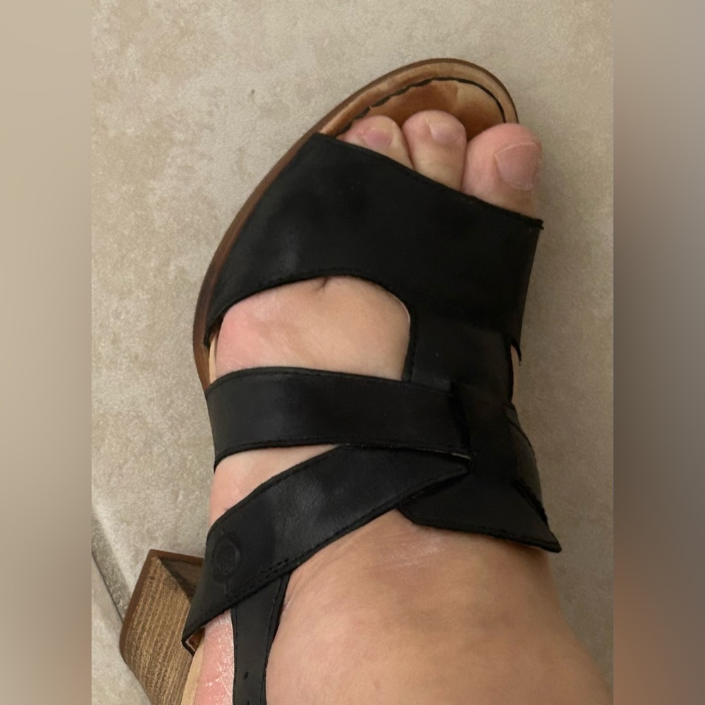 Born Black Leather Women's Sandals
